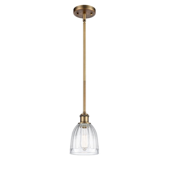 Innovations 516-1S-BB-G442 European Influence One Light Pendant from Ballston collection in Brass finish,