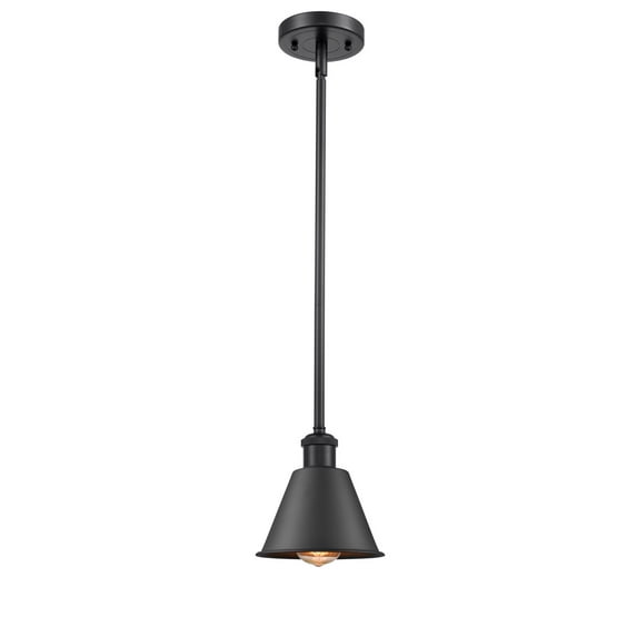 516-1S-BK-M8-LED-Innovations Lighting-Smithfield-3.5W 1 LED Pendant in Industrial Style-7 Inches Wide by 7.5 Inches High Matte Black Finish with