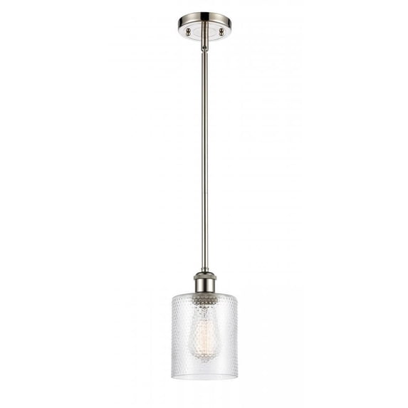 516-1S-PN-G112-L-LED-Innovations Lighting-Large Cobbleskill-3.5W 1 LED Pendant in Art Nouveau Style-9 Inches Wide by 14 Inches High Polished Nickel