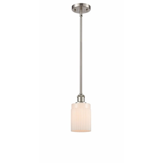 516-1S-SN-G341-Innovations Lighting-Hadley-1 Light Pendant in Art Nouveau Style-4.5 Inches Wide by 8 Inches High Brushed Satin Nickel Finish with