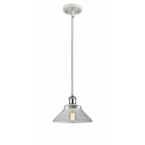 Innovations 516-1S-WPC-G132-LED Orwell 1 Light Pendant part of the Ballston Collection, White and Polished Chrome