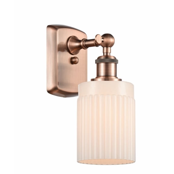 Innovations 516-1W-AC-G341-LED Hadley 1 Light Sconce part of the Ballston Collection, Antique Copper