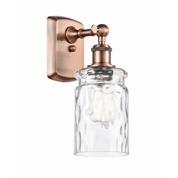 516-1W-AC-G352-LED-Innovations Lighting-Candor-3.5W 1 LED Wall Sconce in Industrial Style-4.75 Inches Wide by 12 Inches High   Antique Copper Finish