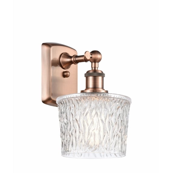 516-1W-AC-G402-LED-Innovations Lighting-Niagra - 11.5 Inch 3.5W 1 LED Wall Sconce Antique Copper Finish with Clear Glass