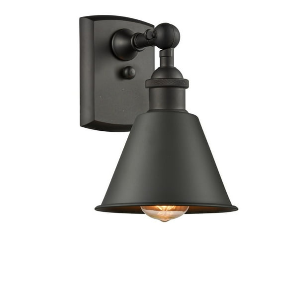 Innovations 516-1W-BAB-M8-LED Smithfield 1 Light Sconce part of the Ballston Collection, Black Antique Brass