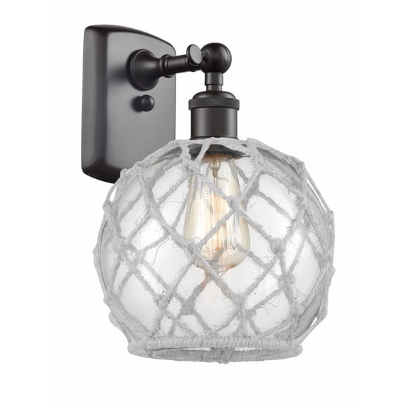 516-1W-OB-G122-8RW-LED-Innovations Lighting-Farmhouse Rope-3.5W 1 LED Wall Sconce in Industrial Style-8 Inches Wide by 13 Inches High Oil Rubbed