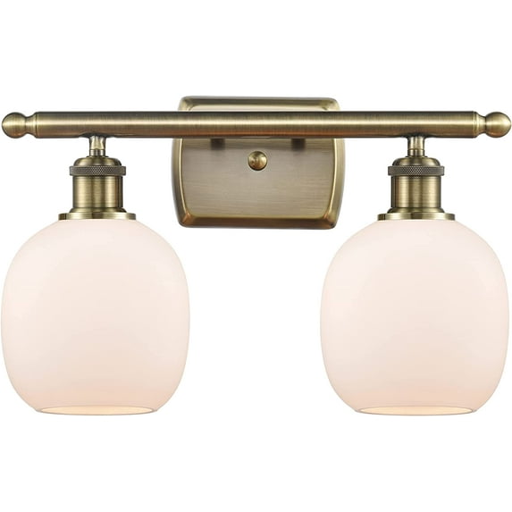 Innovations 516-2W-AB-G101-LED Belfast 2 Light Bath Vanity Light part of the Ballston Collection, Antique Brass