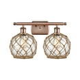 thumbnail image 1 of 516-2W-AC-G122-8RB-LED-Innovations Lighting-Farmhouse Rope - 16 Inch 7W 2 LED Bath Vanity   Antique, 1 of 1