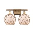 thumbnail image 1 of 516-2W-BB-G121-8RB-LED-Innovations Lighting-Farmhouse Rope-7W 2 LED Bath Vanity in Industrial Style-16 Inches Wide by 13 Inches High   Brushed Brass, 1 of 1