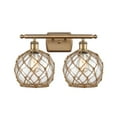 thumbnail image 1 of 516-2W-BB-G122-8RB-LED-Innovations Lighting-Farmhouse Rope-7W 2 LED Bath Vanity in Industrial Style-16 Inches Wide by 13 Inches High   Brushed Brass, 1 of 1
