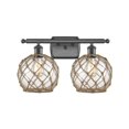 thumbnail image 1 of 516-2W-OB-G122-8RB-LED-Innovations Lighting-Farmhouse Rope-7W 2 LED Bath Vanity in Industrial Style-16 Inches Wide by 13 Inches High   Oil Rubbed, 1 of 1