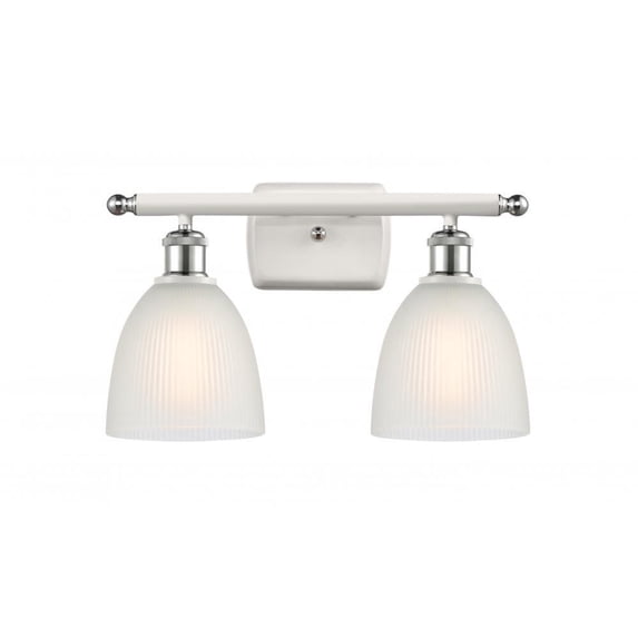 516-2W-WPC-G381-LED-Innovations Lighting-Castile-7W 2 LED Bath Vanity in Industrial Style-16 Inches Wide by 11 Inches High White/Polished Chrome
