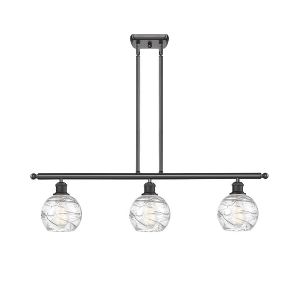 516-3I-OB-G1213-6 Innovations Lighting Athens Deco Swirl - 3 Light Island In Industrial Style-9 Inches Tall and 36 Inches Wide-Oil Rubbed Bronze