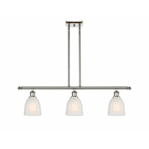 516-3I-PN-G441-Innovations Lighting-Brookfield-3 Light Island in Art Nouveau Style-36 Inches Wide by