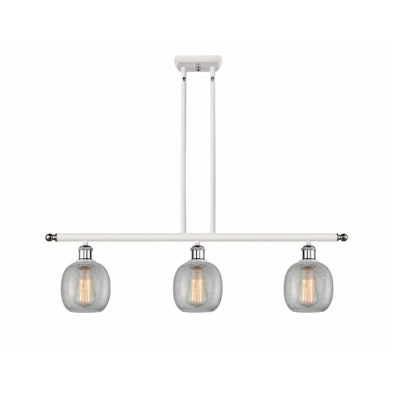 516-3I-WPC-G105-Innovations Lighting-Belfast-3 Light Island in Industrial Style-36 Inches Wide by 10 Inches High White/Polished Chrome Finish with