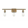 thumbnail image 1 of Innovations 516-3W-BB-LED Bare Bulb 3 Light Bath Vanity Light part of the Ballston Collection, Brushed Brass, 1 of 1