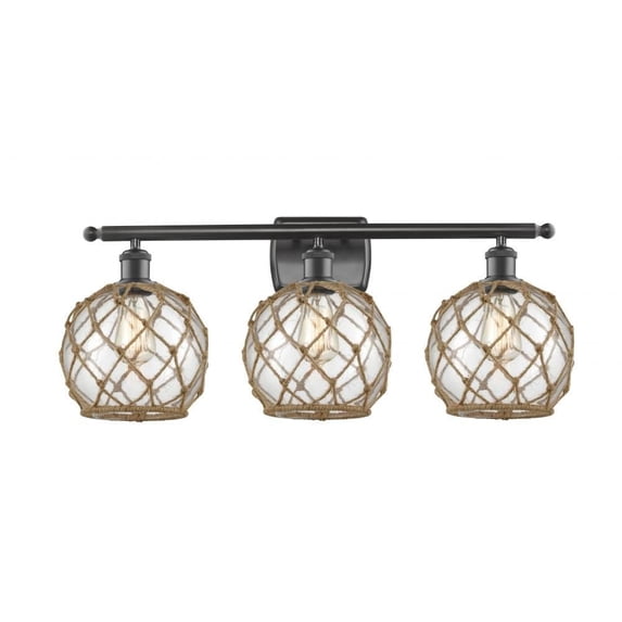 516-3W-OB-G122-8RB-LED-Innovations Lighting-Farmhouse Rope-10.5W 3 LED Bath Vanity in Industrial Style-26 Inches Wide by 13 Inches High Oil Rubbed