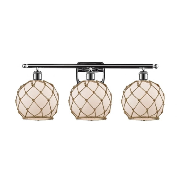 516-3W-PC-G121-8RB-LED-Innovations Lighting-Farmhouse Rope-10.5W 3 LED Bath Vanity in Industrial Style-26 Inches Wide by 13 Inches High Polished