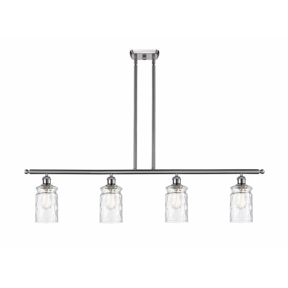 Innovations Lighting 516-4I-SN-G352 Candor-4 Light Island in Industrial Style-48 Inches Wide by 10 Inches High Brushed Satin Nickel Finish with Clear Water Glass