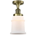 thumbnail image 1 of Innovations 517-1CH-AB-G181-LED Canton 1 Light Semi-Flush Mount part of the Franklin Restoration Collection, Antique Brass, 1 of 1
