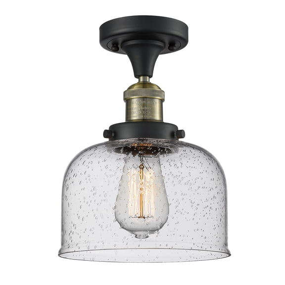 Innovations 517-1CH-BAB-G74-LED Transitional One Light Semi-Flush Mount from Franklin Restoration collection in Two-Tone finish,