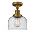 thumbnail image 1 of Innovations 517-1CH-BB-G74-L-LED X-Large Bell 1 Light Semi-Flush Mount part of the Franklin Restoration Collection, Brushed Brass, 1 of 1