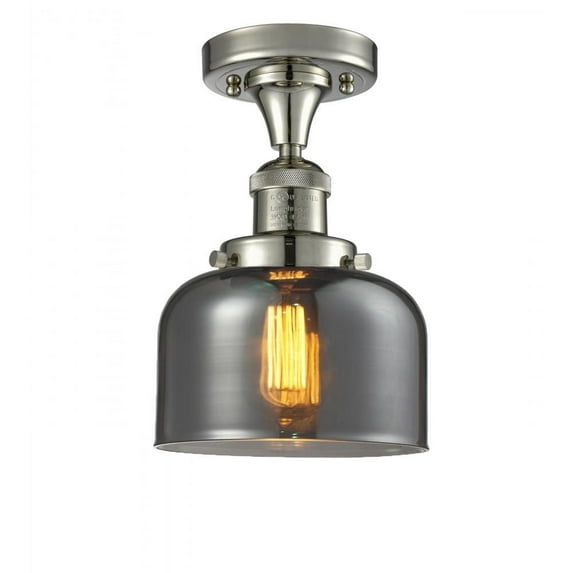Innovations 517-1CH-PN-G73-L-LED X-Large Bell 1 Light Semi-Flush Mount part of the Franklin Restoration Collection, Polished Nickel