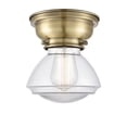 thumbnail image 1 of 623-1F-AB-G322-Innovations Lighting-Olean - 1 Light Flush Mount In Industrial Style-6.4 Inches Tall and 6.75 Inches Wide-Antique Brass Finish-Clear, 1 of 1