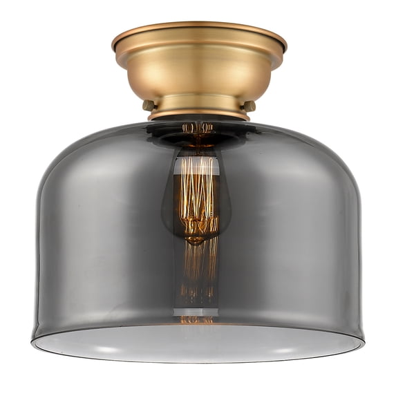 623-1F-BB-G73-L-LED-Innovations Lighting-X-Large Bell-3.5W 1 LED Flush Mount in Industrial Style-12 Inches Wide by 9.4 Inches High Brushed Brass