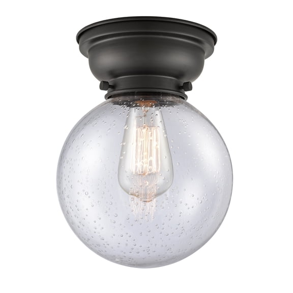 Innovations 623-1F-BK-G204-8-LED Large Beacon 1 Light 10 inch Flush Mount, Matte Black