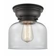 thumbnail image 1 of 623-1F-BK-G72-LED-Innovations Lighting-Bell - 3.5W 1 LED Flush Mount In Industrial Style-7.88 Inches Tall and 8 Inches Wide Matte Black Clear, 1 of 1