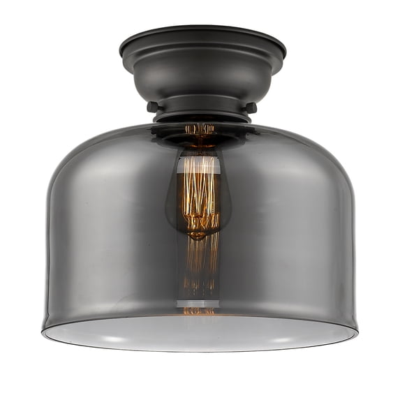 623-1F-BK-G73-L-LED-Innovations Lighting-X-Large Bell-3.5W 1 LED Flush Mount in Industrial Style-12 Inches Wide by 9.4 Inches High Matte Black