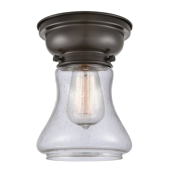 623-1F-OB-G194-Innovations Lighting-Bellmont-1 Light Flush Mount in Industrial Style-6.25 Inches Wide by 7.65 Inches High Oil Rubbed Bronze Finish