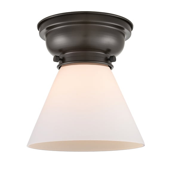 623-1F-OB-G41-LED-Innovations Lighting-Large Cone-3.5W 1 LED Flush Mount in Industrial Style-7.75 Inches Wide by 7.4 Inches High Oil Rubbed Bronze