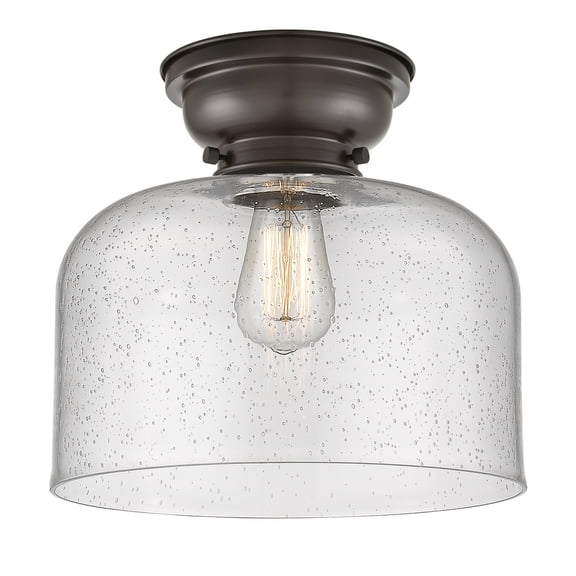 623-1F-OB-G74-L-LED-Innovations Lighting-Bell - 3.5W 1 LED Flush Mount In Industrial Style-9.4 Inches Tall and 12 Inches Wide Oil Rubbed Bronze Seedy