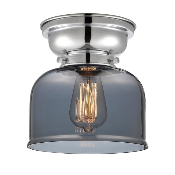 623-1F-PC-G73-LED-Innovations Lighting-Large Bell-3.5W 1 LED Flush Mount in Industrial Style-8 Inches Wide by 7.15 Inches High Polished Chrome