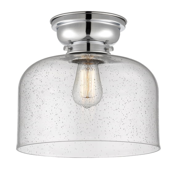 623-1F-PC-G74-L-LED-Innovations Lighting-X-Large Bell-3.5W 1 LED Flush Mount in Industrial Style-12 Inches Wide by 9.4 Inches High Polished Chrome