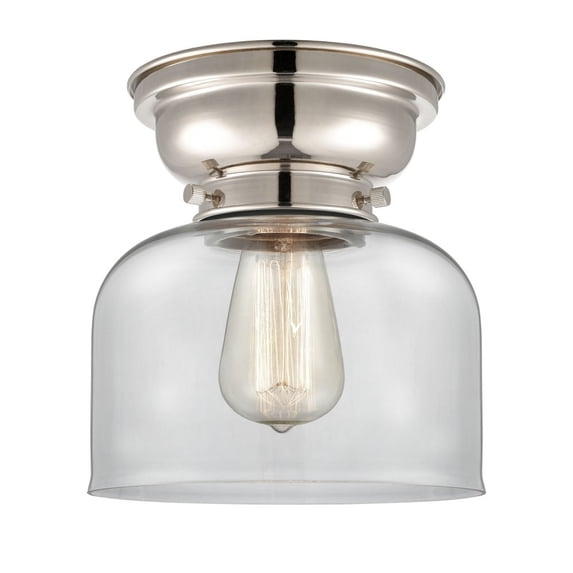 623-1F-PN-G72-LED-Innovations Lighting-Bell - 3.5W 1 LED Flush Mount In Industrial Style-7.88 Inches Tall and 8 Inches Wide Polished Nickel Clear