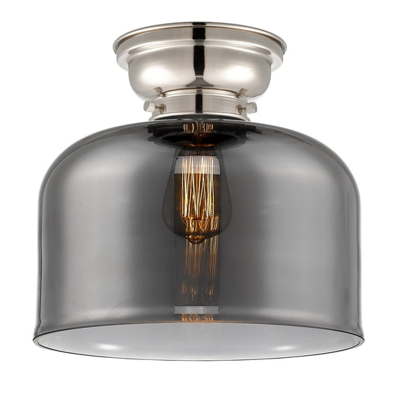 623-1F-PN-G73-L-LED-Innovations Lighting-X-Large Bell-3.5W 1 LED Flush Mount in Industrial Style-12 Inches Wide by 9.4 Inches High Polished Nickel