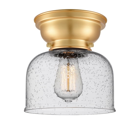 623-1F-SG-G74-LED-Innovations Lighting-Bell - 3.5W 1 LED Flush Mount In Industrial Style-7.88 Inches Tall and 8 Inches Wide Satin Gold Seedy