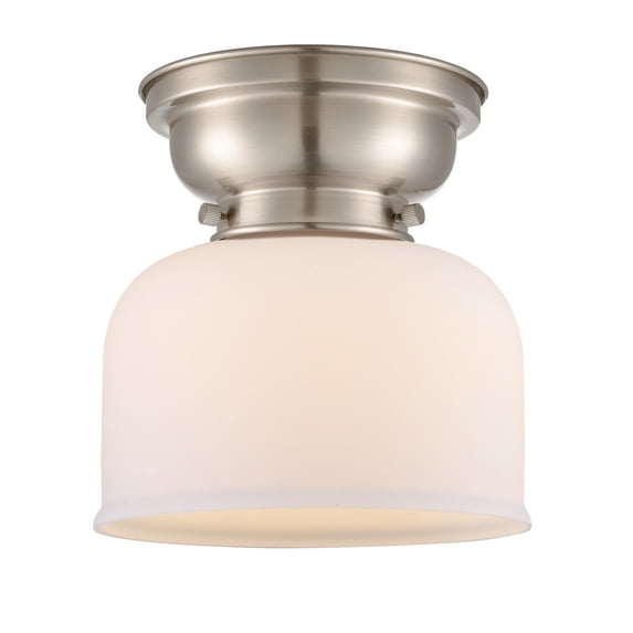 623-1F-SN-G71-LED-Innovations Lighting-Bell - 3.5W 1 LED Flush Mount In Industrial Style-7.88 Inches Tall and 8 Inches Wide Brushed Satin Nickel Matte