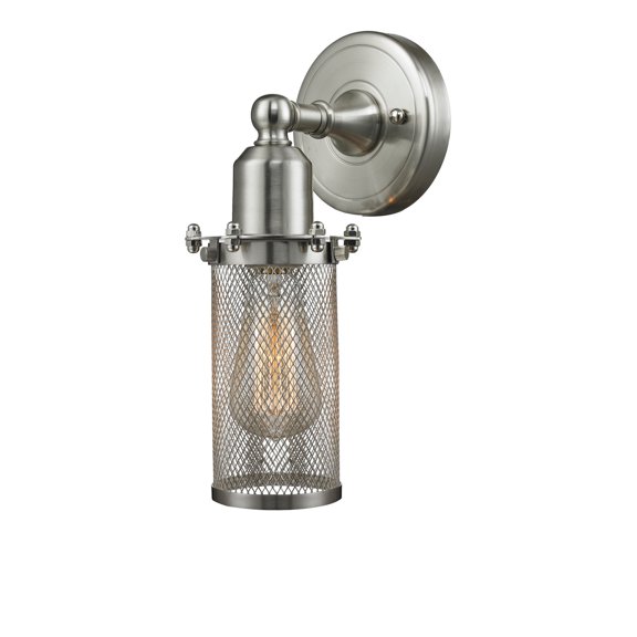 900-1W-SN-CE219-SN-LED-Innovations Lighting-Quincy Hall-3.5W 1 LED Wall Sconce in Industrial Style-4.5 Inches Wide by 11.25 Inches High Brushed