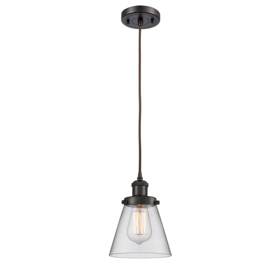 916-1P-OB-G62-LED-Innovations Lighting-Small Cone-3.5W 1 LED Mini Pendant in Industrial Style-6 Inches Wide by 9 Inches High Oil Rubbed Bronze