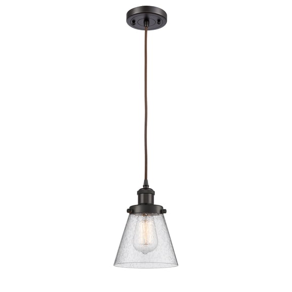 916-1P-OB-G64-LED-Innovations Lighting-Small Cone-3.5W 1 LED Mini Pendant in Industrial Style-6 Inches Wide by 9 Inches High   Oil Rubbed Bronze