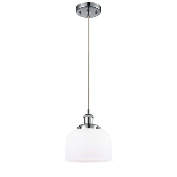 916-1P-PC-G71-LED-Innovations Lighting-Large Bell-3.5W 1 LED Mini Pendant in Industrial Style-8 Inches Wide by 10 Inches High Polished Chrome Finish