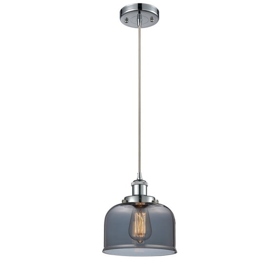 Innovations 916-1P-PC-G73-LED Large Bell 1 Light Mini Pendant part of the Ballston Collection, Polished Chrome
