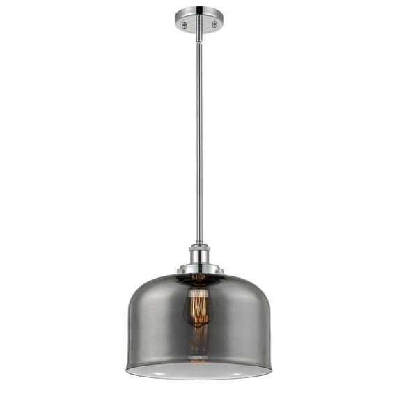 916-1S-PC-G73-L-Innovations Lighting-Bell - 1 Light Stem Hung Mini Pendant In Industrial Style-10 Inches Tall and 12 Inches Wide-Polished Chrome