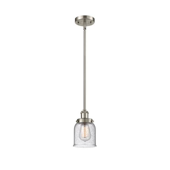 916-1S-SN-G54-LED-Innovations Lighting-Small Bell-3.5W 1 LED Pendant in Industrial Style-5 Inches Wide by 10 Inches High Brushed Satin Nickel Finish