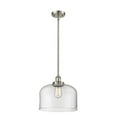 thumbnail image 1 of 916-1S-SN-G72-L-Innovations Lighting-Bell - 1 Light Stem Hung Mini Pendant In Industrial Style-10 Inches Tall and 12 Inches Wide-Brushed Satin Nickel, 1 of 1