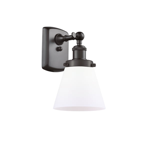 916-1W-OB-G61-LED-Innovations Lighting-Small Cone-3.5W 1 LED Wall Sconce in Industrial Style-6 Inches Wide by 11 Inches High Oil Rubbed Bronze